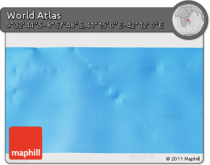 Physical 3D Map of the Area around 9° 15' 16" S, 41° 43' 30" E