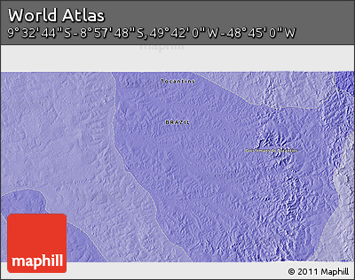 Political 3D Map of the Area around 9° 15' 16" S, 49° 13' 30" W