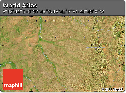 Satellite Map of the Area around 9° 15' 16" S, 49° 13' 30" W