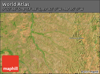 Satellite Map of the Area around 9° 15' 16" S, 49° 13' 30" W