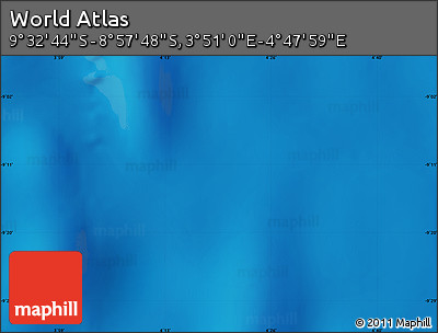 Physical Map of the Area around 9° 15' 16" S, 4° 19' 30" E