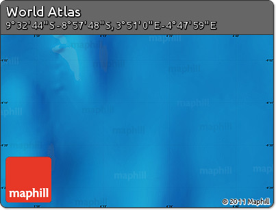 Physical Map of the Area around 9° 15' 16" S, 4° 19' 30" E