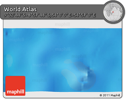 Physical 3D Map of the Area around 9° 15' 16" S, 54° 28' 30" E