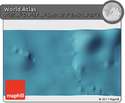 Satellite 3D Map of the Area around 9° 15' 16" S, 56° 10' 29" E