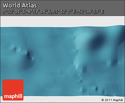 Satellite 3D Map of the Area around 9° 15' 16" S, 56° 10' 29" E