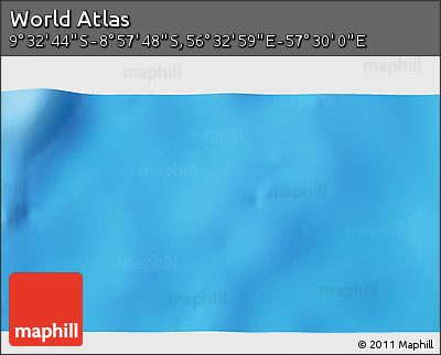 Physical 3D Map of the Area around 9° 15' 16" S, 57° 1' 29" E