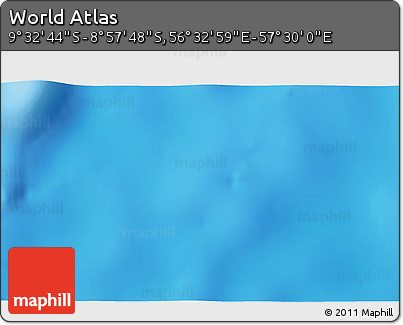 Physical 3D Map of the Area around 9° 15' 16" S, 57° 1' 29" E