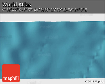 Satellite 3D Map of the Area around 9° 15' 16" S, 57° 52' 30" E