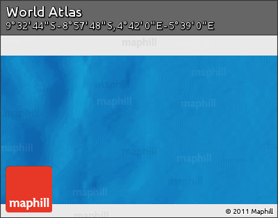 Physical 3D Map of the Area around 9° 15' 16" S, 5° 10' 30" E