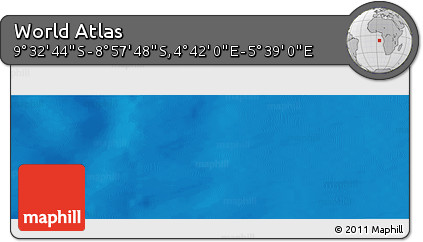 Physical Panoramic Map of the Area around 9° 15' 16" S, 5° 10' 30" E