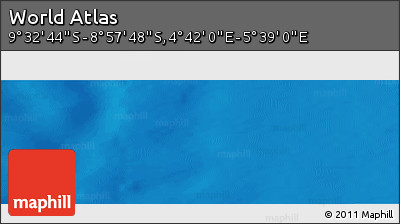 Physical Panoramic Map of the Area around 9° 15' 16" S, 5° 10' 30" E