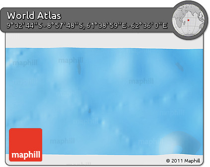 Physical 3D Map of the Area around 9° 15' 16" S, 62° 7' 30" E