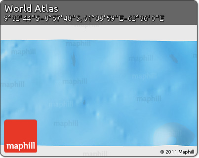 Physical 3D Map of the Area around 9° 15' 16" S, 62° 7' 30" E