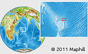 Physical Location Map of the area around 9° 15' 16" S, 62° 7' 30" E