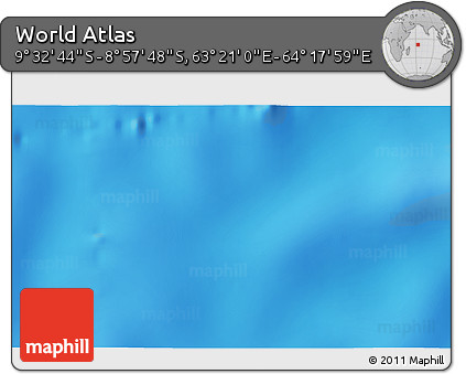 Physical 3D Map of the Area around 9° 15' 16" S, 63° 49' 30" E