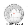 Outline Map of the Area around 9° 15' 16" S, 64° 40' 30" E, rectangular outline