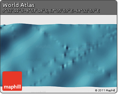 Satellite 3D Map of the Area around 9° 15' 16" S, 68° 4' 29" E
