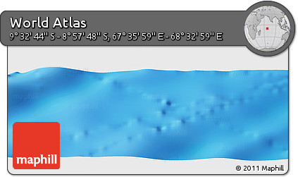 Physical Panoramic Map of the Area around 9° 15' 16" S, 68° 4' 29" E