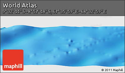 Physical Panoramic Map of the Area around 9° 15' 16" S, 68° 4' 29" E