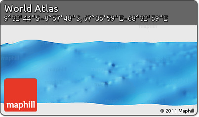 Physical Panoramic Map of the Area around 9° 15' 16" S, 68° 4' 29" E