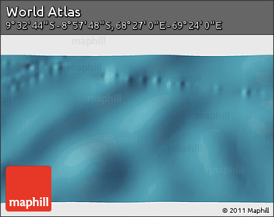 Satellite 3D Map of the Area around 9° 15' 16" S, 68° 55' 30" E