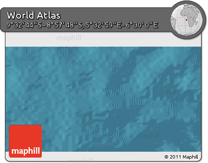 Satellite 3D Map of the Area around 9° 15' 16" S, 6° 1' 30" E