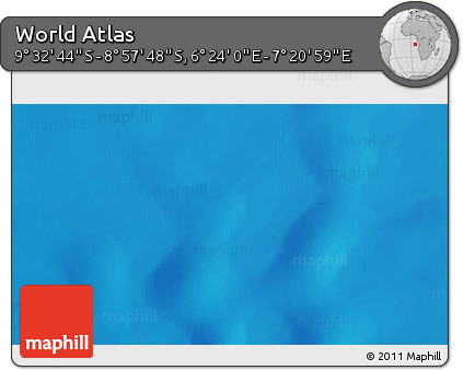 Physical 3D Map of the Area around 9° 15' 16" S, 6° 52' 30" E