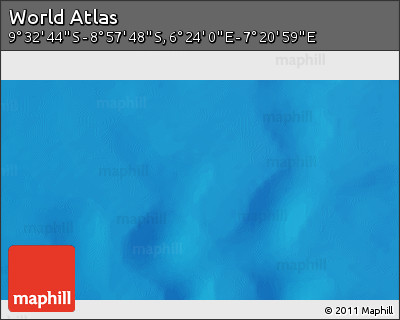 Physical 3D Map of the Area around 9° 15' 16" S, 6° 52' 30" E