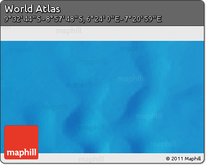 Physical 3D Map of the Area around 9° 15' 16" S, 6° 52' 30" E