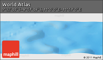 Physical Panoramic Map of the Area around 9° 15' 16" S, 71° 28' 29" E