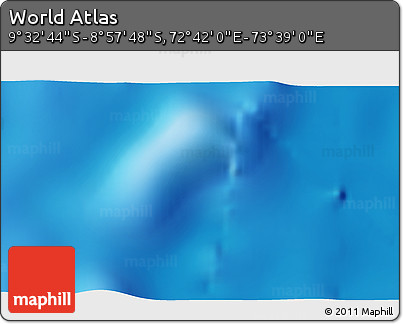 Physical 3D Map of the Area around 9° 15' 16" S, 73° 10' 30" E