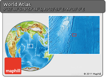 Physical Location Map of the Area around 9° 15' 16" S, 74° 1' 30" E