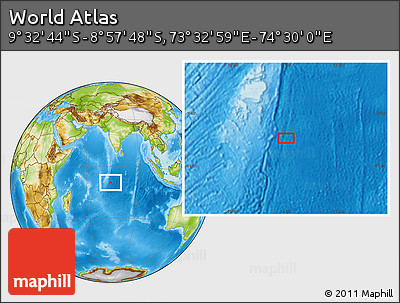 Physical Location Map of the Area around 9° 15' 16" S, 74° 1' 30" E