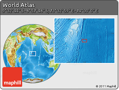 Physical Location Map of the Area around 9° 15' 16" S, 74° 1' 30" E