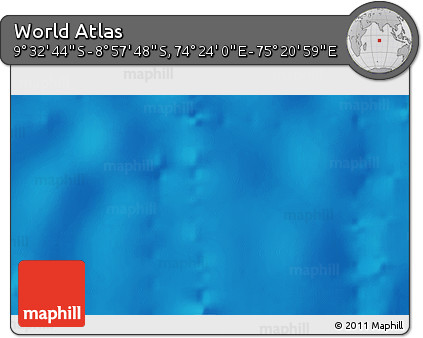 Physical 3D Map of the Area around 9° 15' 16" S, 74° 52' 30" E
