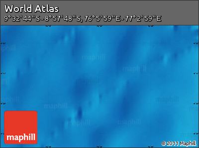 Shaded Relief Map of the Area around 9° 15' 16" S, 76° 34' 29" E