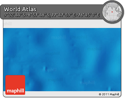 Physical 3D Map of the Area around 9° 15' 16" S, 78° 16' 30" E