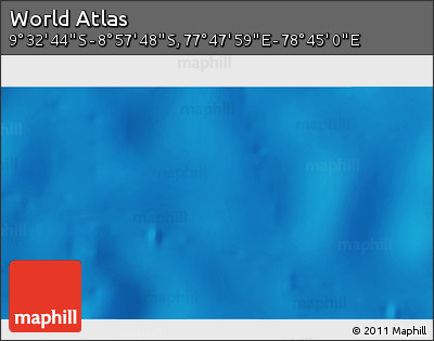 Physical 3D Map of the Area around 9° 15' 16" S, 78° 16' 30" E