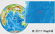 Physical Location Map of the area around 9° 15' 16" S, 78° 16' 30" E