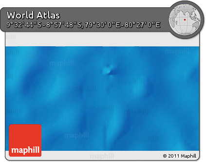 Physical 3D Map of the Area around 9° 15' 16" S, 79° 58' 29" E