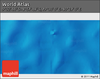 Physical 3D Map of the Area around 9° 15' 16" S, 79° 58' 29" E