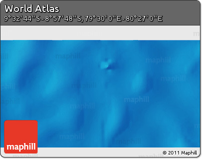 Physical 3D Map of the Area around 9° 15' 16" S, 79° 58' 29" E