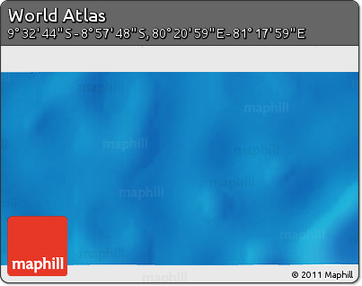 Physical 3D Map of the Area around 9° 15' 16" S, 80° 49' 29" E