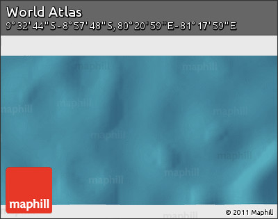 Satellite 3D Map of the Area around 9° 15' 16" S, 80° 49' 29" E