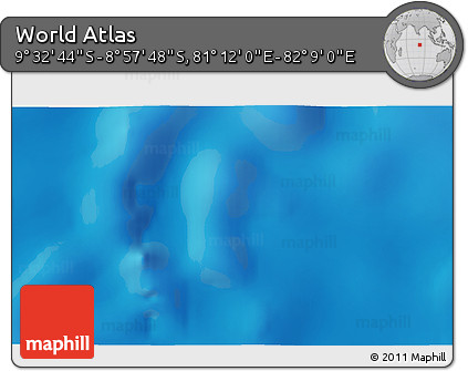Physical 3D Map of the Area around 9° 15' 16" S, 81° 40' 30" E