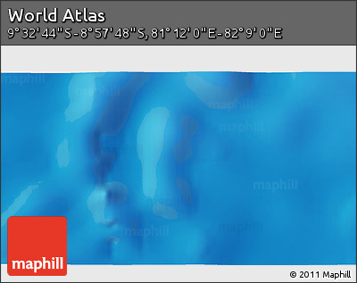 Physical 3D Map of the Area around 9° 15' 16" S, 81° 40' 30" E