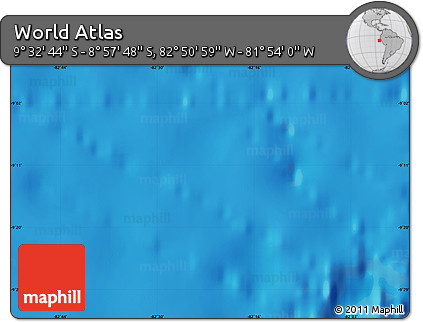 Physical Map of the Area around 9° 15' 16" S, 82° 22' 30" W