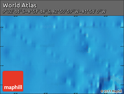 Physical Map of the Area around 9° 15' 16" S, 82° 22' 30" W