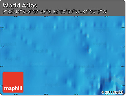 Physical Map of the Area around 9° 15' 16" S, 82° 22' 30" W