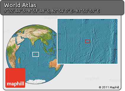Satellite Location Map of the Area around 9° 15' 16" S, 83° 22' 30" E
